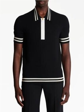 Balmain Monogram Knit Polo Shirt